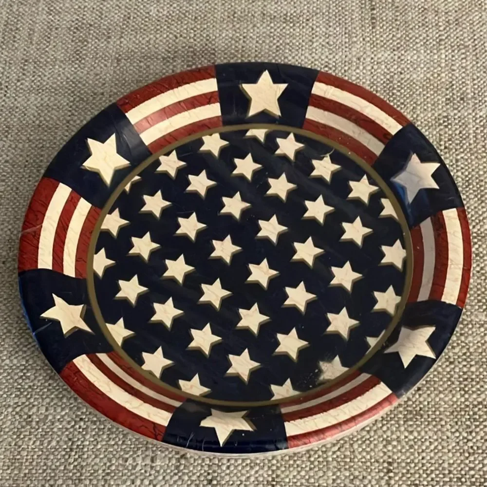 New Package of American Flag Paper Plates